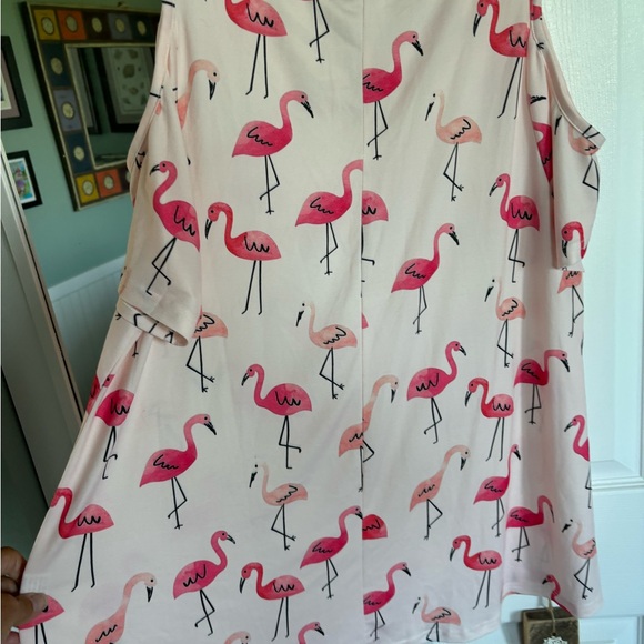 Pink flamingo cold shoulder xl shirt NWOT - Picture 6 of 8